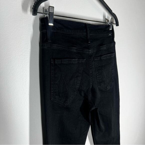Mother Sz 27 The Insider Crop Step Fray  Jeans in Not Guilty Black - Picture 4 of 14